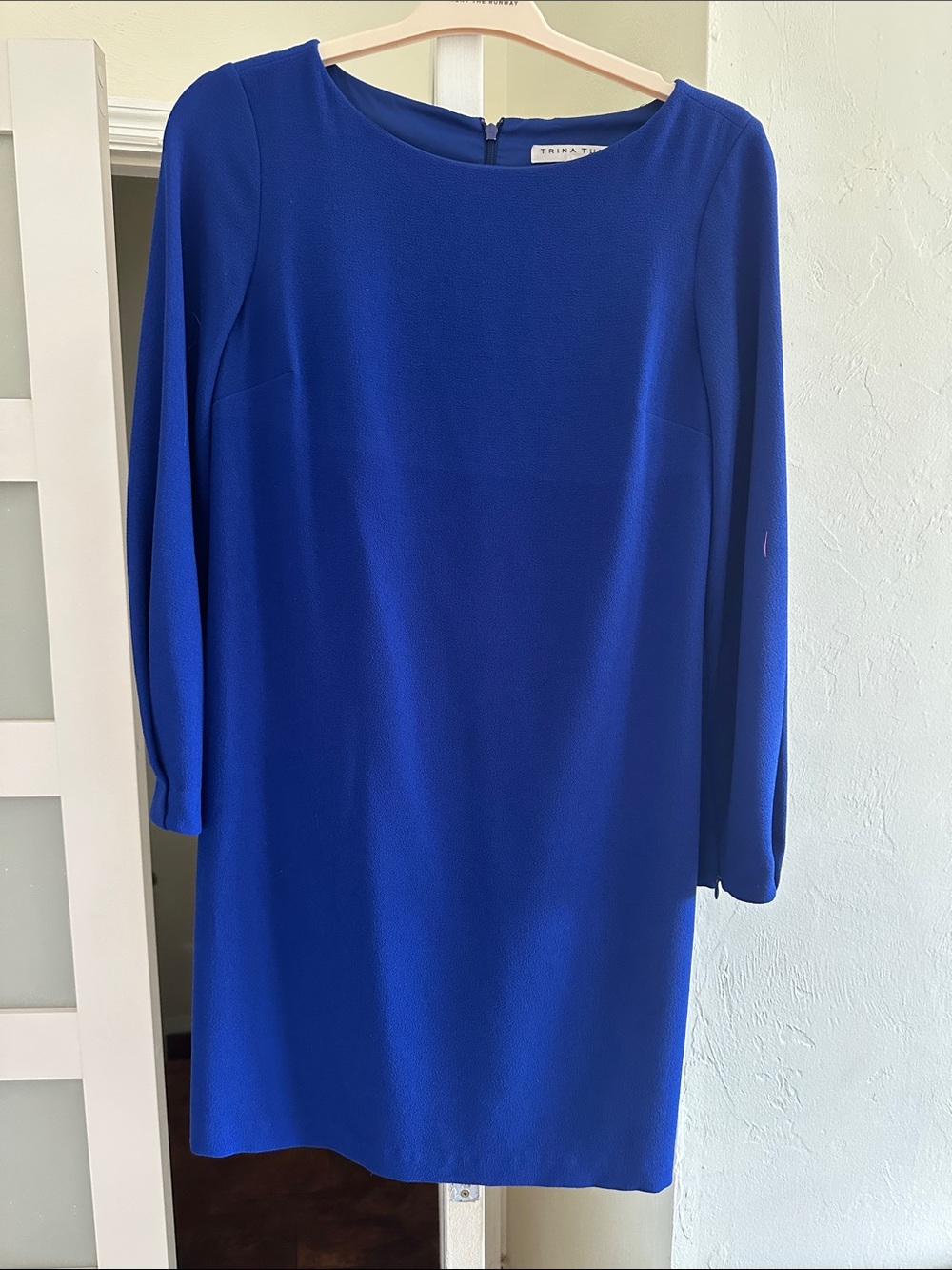 Trina Turk Cobalt Blue Long Sleeve Shift Dress